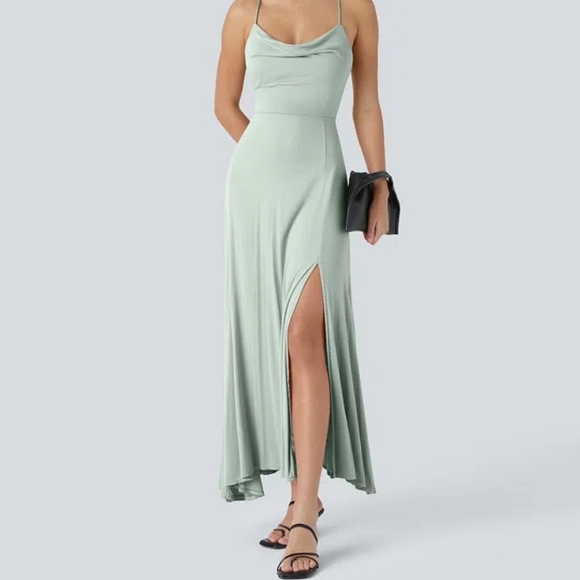 HALARA Dresses & Skirts - Halara Cowl Neck Midi Party Dress